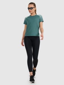 4F Legginsy do biegania szybkoschnące damskie - czarne L. Czarne legginsy 4f, bez wzorów, z podwyższonym stanem, długie. Za 199,99 zł.
