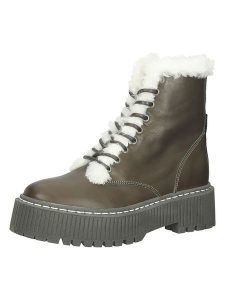 Steve Madden Skórzane botki w kolorze khaki rozmiar: 39. Brązowe botki Steve Madden, bez wzorów, bez obcasa, bez zapięcia. Za 381,95 zł.
