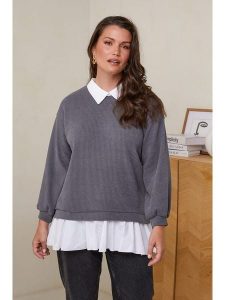 Curvy Lady Sweter w kolorze szarym rozmiar: 40/42. Szare swetry oversize Curvy Lady, bez wzorów, z bawełny, bez ramiączek. Za 86,99 zł.