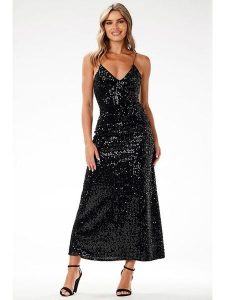 Awama Sukienka w kolorze czarnym rozmiar: M. Czarne sukienki Awama, m, bez wzorów, bez kołnierzyka, bez ramiączek, maxi. Za 154,99 zł.