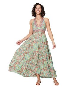 Ipanima Sukienka w kolorze zielonym ze wzorem rozmiar: 34-40. Zielone sukienki Ipanima, bez wzorów, bez kołnierzyka, bez ramiączek, maxi, rozkloszowane. Za 78,99 zł.