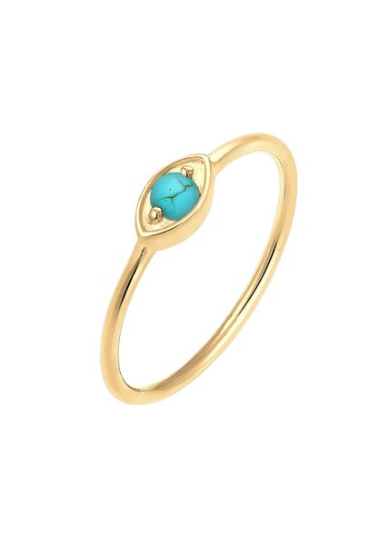 Elli Damski Talizman Złe Oko z Howlitem w srebro 925 Sterling Silver pozłacane Pierścionki 1 ct. Szare pierścionki Elli, pozłacane. Za 283,99 zł.