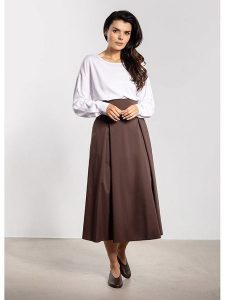 Awama Spódnica w kolorze brązowym rozmiar: XL. Brązowe spódnice Awama, xl, bez wzorów, z tkaniny, maxi. Za 135,81 zł.