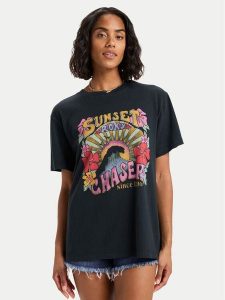 Roxy T-Shirt ERJZT06023 Czarny Regular Fit. Czarne t-shirty Roxy, m, bez wzorów, z bawełny, bez kołnierzyka, bez ramiączek. Za 159,99 zł.