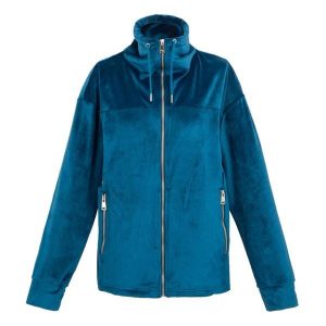 Damska polarowa bluza z pełnym zamkiem wykonana z weluru Regatta Jessalyn. Niebieskie bluzy Regatta, bez wzorów, z polaru, bez kaptura. Za 229,50 zł.