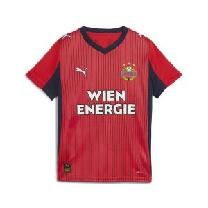 Młodzieżowa koszulka wyjazdowa SK Rapid Wiedeń 25/26 PUMA Red Navy Blue. Czerwona bluzki Puma, l, bez wzorów, młodzieżowe, bez kołnierzyka, bez ramiączek. Za 329,00 zł.