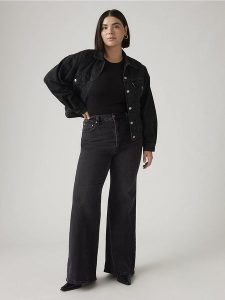 Levi's Dżinsy "Ribcage" - Flared fit - w kolorze antracytowym rozmiar: W32/L34. Czarne jeansy Levi's®, z aplikacjami, z podwyższonym stanem. Za 238,25 zł.