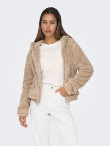 ONLY Kurtka pluszowa w kolorze jasnobrązowym rozmiar: XL. Brązowe kurtki ONLY, xl, bez wzorów, bez kaptura. Za 136,45 zł.
