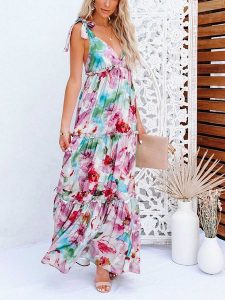 LA Angels Sukienka w kolorze kremowo-różowym rozmiar: XL. Brązowe sukienki LA Angels, na imprezę, xl, bez wzorów, bez kołnierzyka, bez ramiączek, maxi. Za 144,92 zł.