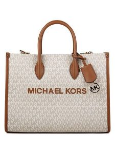 Michael Kors Torebka w kolorze beżowym - 35 x 27 x 12 cm rozmiar: onesize. Brązowe torebki klasyczne Michael Kors, bez wzorów, z materiału, przez ramię, bez dodatków. Za 644,95 zł.
