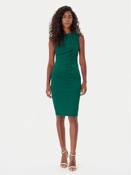 Rinascimento Sukienka koktajlowa CFC0125332003 Zielony Slim Fit. Zielone kombinezony Rinascimento, s, bez wzorów, z syntetyku, wizytowe, bez kołnierzyka, bez ramiączek. Za 249,99 zł.