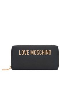 LOVE MOSCHINO Portfel JC5611PP1PKD0000 Czarny. Czarne portfele LOVE MOSCHINO, bez wzorów, ze skóry. Za 439,99 zł.