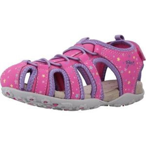 Sandały GEOX JR SANDAL ROXANNE A Rose. Czerwone buty trekkingowe Geox, ze skóry, bez zapięcia. Za 163,99 zł.