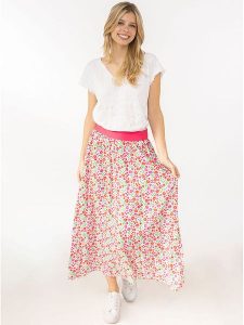 Zwillingsherz Spódnica "Flower Field" w kolorze białym rozmiar: L/XL. Białe spódnice Zwillingsherz, na co dzień, l, bez wzorów, z wiskozy, maxi. Za 104,99 zł.