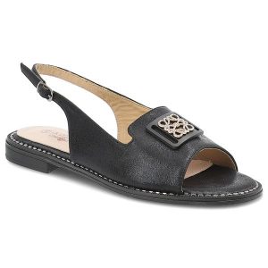Czarne Sandały S.Barski Eleganckie Obuwie Damskie. Czarne sandały S.BARSKI, z aplikacjami, bez obcasa, bez zapięcia. Za 139,00 zł.
