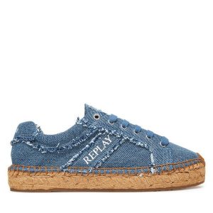 Espadryle REPLAY. Niebieskie espadryle Replay, bez wzorów, bez obcasa. Za 309,99 zł.