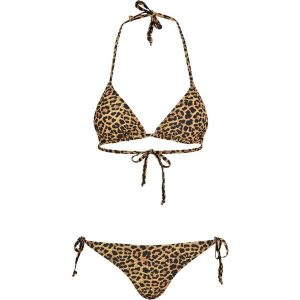 Bikini Damskie Z Nadrukiem Lamparta. Brązowe bikini Urban Classics, bez wzorów. Za 121,99 zł.