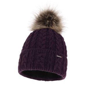 Czapka zimowa damska z pomponem Fioletowa. Fioletowe czapki Molly, bez wzorów, z materiału. Za 55,90 zł.