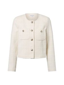 Marie Lund Krótka marynarka damska Kobiety biały wypukły wzór tkaniny, 36. Białe marynarki i żakiety Marie Lund, bez wzorów, z tkaniny, eleganckie. Za 299,95 zł.