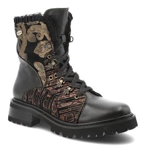 Czarne Botki Laura Vita Modne Obuwie Damskie Premium. Czarne botki LAURA VITA, z aplikacjami, ze skóry, bez obcasa, bez zapięcia. Za 467,99 zł.