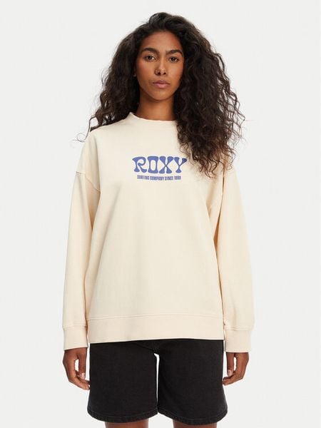 Roxy Bluza ERJFT04941 Beżowy Regular Fit. Brązowe bluzy Roxy, xs, bez wzorów, z bawełny, bez kaptura. Za 159,99 zł.