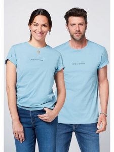 Detto Fatto Koszulka w kolorze błękitnym rozmiar: XL. Niebieskie bluzki Detto Fatto, xl, bez wzorów, z bawełny, bez kołnierzyka, bez ramiączek. Za 73,99 zł.