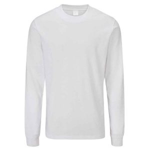 Koszulka Z Długim Rękawem Dla Dorosłych Unisex Essential Heavyweight. Białe bluzki MANTIS, bez wzorów, sportowe, bez kołnierzyka, bez ramiączek. Za 91,99 zł.