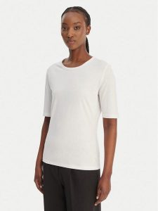 BOSS T-Shirt Evyta 50561508 Biały Slim Fit. Białe t-shirty Boss, l, bez wzorów, z bawełny, bez kołnierzyka, bez ramiączek. Za 274,99 zł.