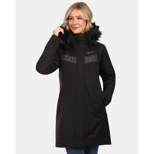 Cappotto da donna Kilpi PERU-W. Czarne kurtki Kilpi, bez wzorów, bez kaptura. Za 525,33 zł.