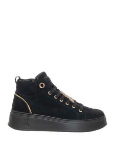 Patrizia Pepe Skórzane sneakersy w kolorze czarnym rozmiar: 40. Czarne trampki Patrizia Pepe, bez wzorów, za kostkę, bez zapięcia. Za 505,13 zł.