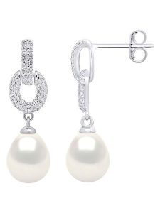 Pearline Srebrne kolczyki-wkrętki z perłami i cyrkoniami rozmiar: onesize. Niebieskie kolczyki Pearline, z cyrkonią, srebrne. Za 239,99 zł.