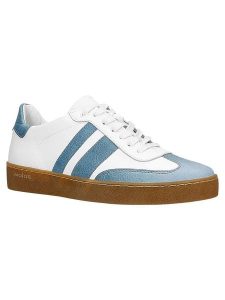 Wojas Skórzane sneakersy w kolorze biało-błękitnym rozmiar: 38. Białe trampki Wojas, bez wzorów, bez zapięcia. Za 219,60 zł.