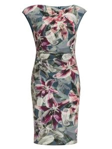 SWING Sukienka ze wzorem rozmiar: 42. Sukienki Swing, bez wzorów, bez kołnierzyka, bez ramiączek, midi. Za 264,95 zł.