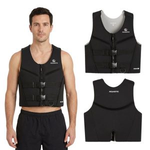 Kamizelka asekuracyjna AQUASTIC Omni 50N. Czarne kamizelki AQUASTIC, xl, bez wzorów, bez kołnierzyka, bez ramiączek, bez kaptura. Za 199,99 zł.