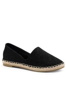 Jenny Fairy Espadryle WS140703-01 Czarny. Czarne espadryle Jenny Fairy, bez wzorów, z materiału, bez obcasa. Za 43,99 zł.