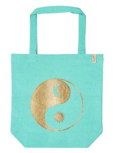 Moses. Torba "Omm for you" w kolorze turkusowym na zakupy - 37 x 38 x 13 cm rozmiar: onesize. Niebieskie shopper bag Moses, bez wzorów, z bawełny, na ramię, z nadrukiem, bez dodatków. Za 57,20 zł.