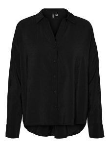 Vero Moda Bluzka "Queeny" w kolorze czarnym rozmiar: S. Czarne bluzki Vero Moda, s, bez wzorów, z lyocellu, bez kołnierzyka, bez ramiączek. Za 57,06 zł.
