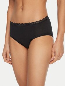 Triumph Komplet fig Feel Of Cotton 10225011 Czarny. Czarne komplety bielizny Triumph, bez wzorów, z bawełny. Za 79,99 zł.