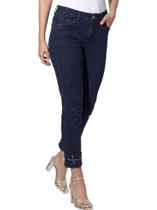 Heine Dżinsy - Slim fit - w kolorze granatowym rozmiar: 44. Niebieskie jeansy Heine, bez wzorów. Za 81,95 zł.
