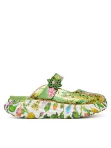 Laura Vita Klapki Sofiao 13 Zielony. Zielone klapki LAURA VITA, bez wzorów, ze skóry, bez obcasa. Za 389,99 zł.