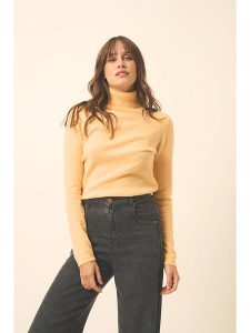 Just Cashmere Kaszmirowy golf "Ava" w kolorze żółtym rozmiar: L. Żółte golfy Just Cashmere, bez wzorów, z kaszmiru. Za 298,67 zł.