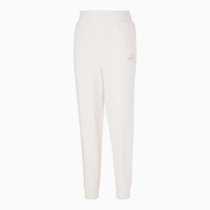 Spodnie damskie Puma ESS+ Embroidery High-Waist Pants FL. Białe spodnie z wysokim stanem Puma, bez wzorów, z podwyższonym stanem. Za 192,99 zł.