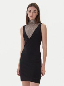 Karl Lagerfeld Jeans Sukienka koktajlowa A4W13009 Czarny Slim Fit. Czarne sukienki Karl Lagerfeld Jeans, m, bez wzorów, z jeansu, wizytowe, bez kołnierzyka, bez ramiączek. Za 549,99 zł.