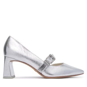 Czółenka Tamaris. Szare czółenka Tamaris, bez wzorów, bez obcasa, bez zapięcia. Za 409,99 zł.