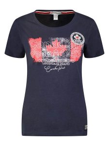 Canadian Peak Koszulka "Jarryeak" w kolorze granatowym rozmiar: XL. Niebieskie bluzki Canadian Peak, xl, bez wzorów, z bawełny, bez kołnierzyka, bez ramiączek. Za 74,63 zł.