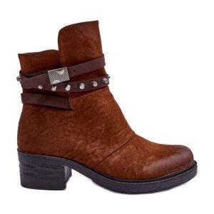 Ocieplane Botki Na Obcasie Camel Effie brązowe. Brązowe botki bez wzorów, ze skóry ekologicznej, bez obcasa, na obcasie, bez zapięcia. Za 182,95 zł.