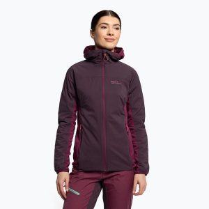 Kurtka skiturowa damska Jack Wolfskin Alpspitze Ins Hoody. Fioletowe kurtki Jack Wolfskin, na zimę, xs, bez wzorów, bez kaptura, narciarskie. Za 529,99 zł.