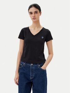 KARL LAGERFELD T-Shirt A1W17019 Czarny Regular Fit. Czarne t-shirty KARL LAGERFELD, xxl, bez wzorów, z bawełny, bez kołnierzyka, bez ramiączek. Za 209,99 zł.