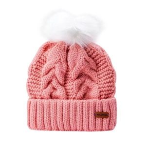 Czapka Damska Pompon Edra. Czerwone czapki IGUANA, bez wzorów, z materiału. Za 107,99 zł.