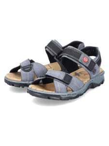 Rieker Sandały w kolorze niebieskim rozmiar: 37. Niebieskie sandały Rieker, bez wzorów, z otwartym noskiem, bez obcasa, bez zapięcia. Za 164,02 zł.